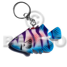 fish handpainted wood keychain 80mmx45mm / can be personalized  text - Home
