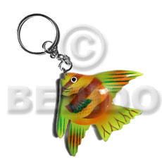 fish handpainted wood keychain 65mmx90mm / can be personalized  text - Home