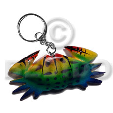 crab handpainted wood keychain 80mmx30mm / can be personalized  text - Home