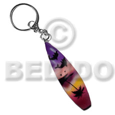 surfboard handpainted wood keychain 100mmx25mm / can be personalized  text - Home