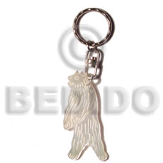 40mm carved MOP shell keychain/bear - Home