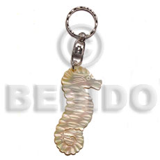 40mm carved MOP shell keychain/seahorse - Home