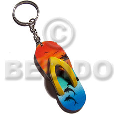 60mmx27mm  colorful beach slippers keychain / can be ordered  customized text - Home