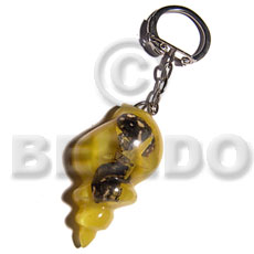 45mmx28mm  yellow seashell resin  laminated seashell and starfish keychain / can be ordered  customized text - Home