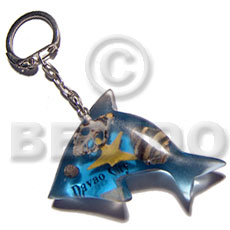 60mmx37mm  transparent clear blue resin  shark  laminated seashell and starfish keychain / can be ordered  customized text - Home