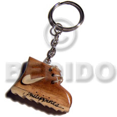 25mmx40mm  polished wooden rubber shoes keychain  strings / can be ordered  customized text - Home