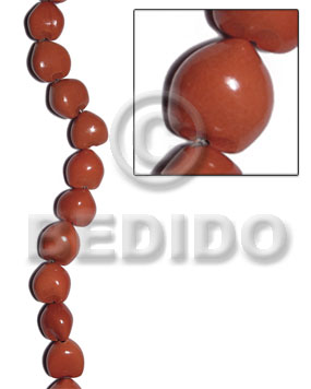 kukui seed / rust / 16 pcs. per strand - Home