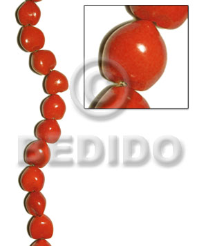 kukui seed / orange / 16 pcs. per strand - Home