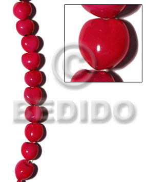 kukui seed / red / 16 pcs. per strand - Home