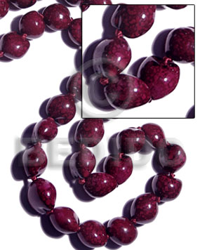 16 pcs. of kukui nuts in high polished paint gloss marbleized grape color - Home