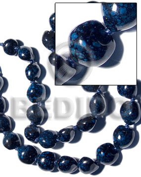 16 pcs. of kukui nuts in high polished paint gloss marbleized color blue/violet marbleized accent - Home