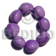 elastic 9 pcs. kukui nuts  bracelet / lavender - Home