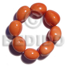 elastic 9 pcs. kukui nuts  bracelet / orange - Home