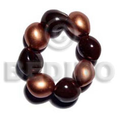 elastic 8 pcs. kukui nuts black &  bronze combination - Home