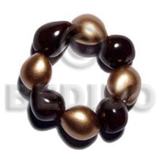 elastic 8 pcs. kukui nuts black &  gold combination - Home