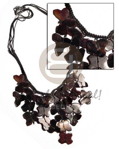 black macrame  dangling black tab chips -cleopatra - Home