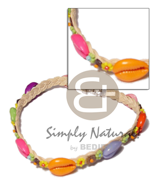 colored sigay in wax cord macrame choker  coco multicolored accent - Home