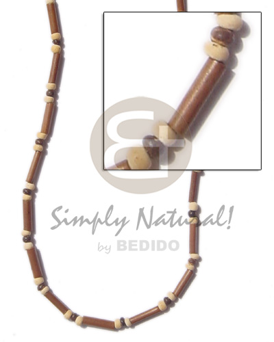 2-3 mm light brown bamboo tube/2-3 mm white/brwn coco Pokalet - Home