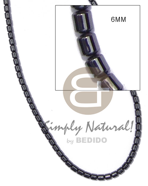 hematite / silvery & shiny opaque stone / drum 6mm in magic wire - Home