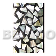 flat rectangle 50mmx30mm laminated MOP chips - Shell Pendant