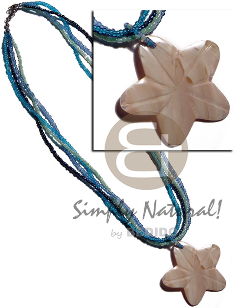 3 layers glass bead  melo shell flower 45mm - Home