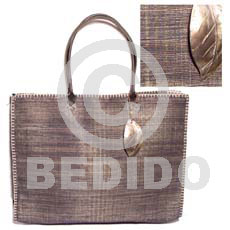 raffia stitch bag  dangling brownlip leaf shell - Home