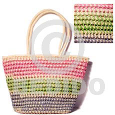 abaca eyelet tricolor  lining and zipper  l=15 in. w= 10 in. base = 3 in. - Home