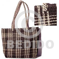 chocolate brown abaca weave bag     l=16 in. w= 12 in. base= 4 in. - Home