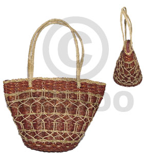 pandan buyanos bag/ medium/ 7 1/2x9x 13 1/2 in/ handle 7 1/2 in - Home