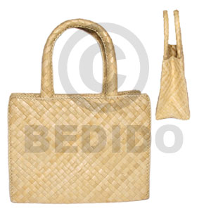 pandan  tote  bag 13inx5inx10in  handle 6in - Home