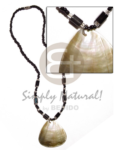 black glass beads  hematite combination & 45mm teardrop blacklip - Home