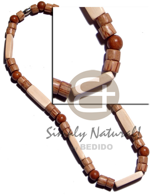 8mm cylinder palmwood,8mm round wood beads  nat. white wood flat rectangle combination - Home