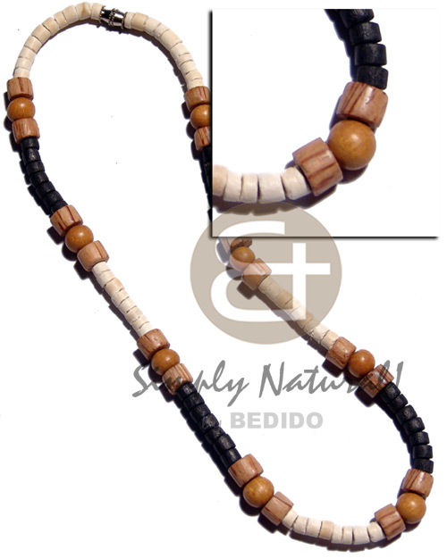4-5mm coco heishe bleach and black combination  wood beads accent - Home