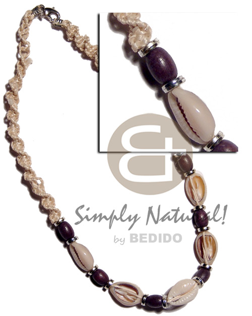 twisted macrame  wood beads and sigay accent - Home