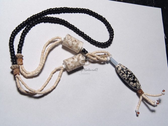 braided leather  75mm ( approximate/ in varying sizes) shell  nito holder pendant / 18 in - Home