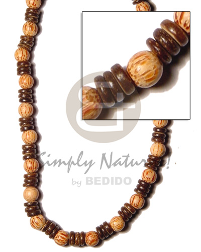 elastic 7-8mm coco pokalet   palmwood beads - Home