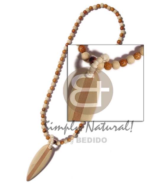 bayong and natural wood beads  sufboard wood pendant - Home