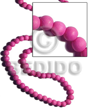 10mm natural white  round wood beads dyed in pink - Home
