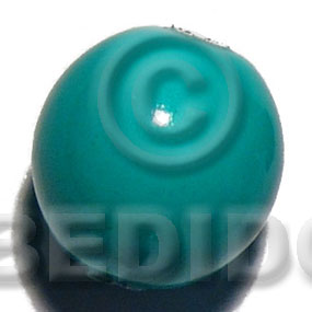 25mm nat. wood beads  in high gloss paint / aqua green / 15 pcs - Home
