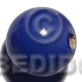 25mm nat. wood beads  in high gloss paint / dark blue / 15 pcs - Home