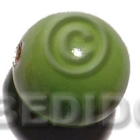 25mm nat. wood beads  in high gloss paint / green / 15 pcs - Home