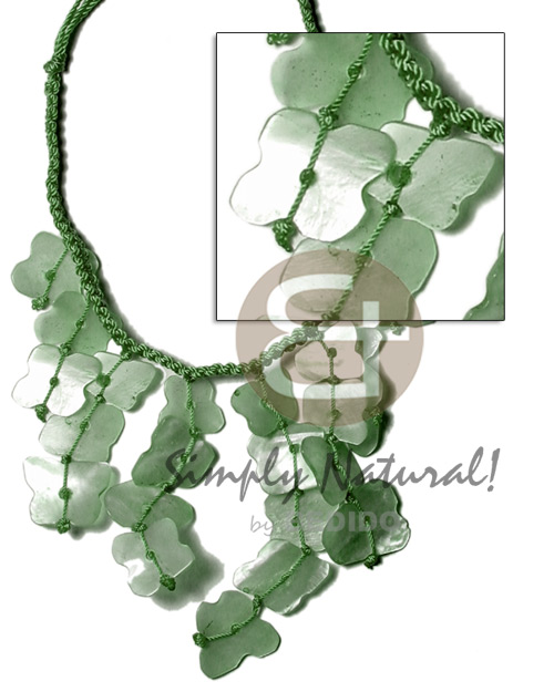 subdued green macrame  dyed dangling hammershell-cleopatra - Home