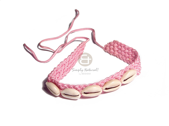 pink wax cord choker macrame  sigay accent / 3/4 in. width / 11in plus extended cord - Home