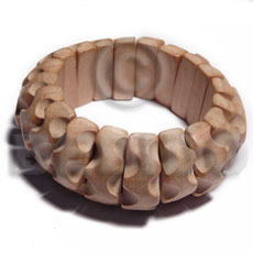 Wholesale Raw Natural Wooden Blank Bangle Casing Only Elastic Ambabawod Curly Grooved Ht= 1 Inch/ Thickness= 15Mm - Home