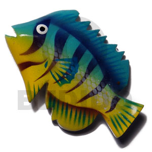 fish handpainted wood  refrigerator magnet  70mmx40mm / can be personalized  text - Home