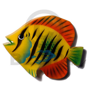 fish handpainted wood  refrigerator magnet  50mmx65mm / can be personalized  text - Home