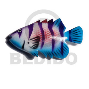 fish handpainted wood  refrigerator magnet  80mmx45mm / can be personalized  text - Home