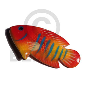 fish handpainted wood refrigerator magnet 73mmx35mm / can be personalized  text - Home