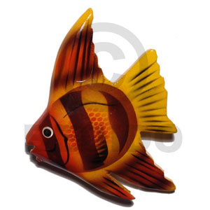 fish handpainted wood refrigerator magnet 90mmx65mm / can be personalized  text - Home