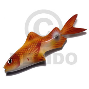 fish handpainted wood refrigerator magnet 105mmx40mm / can be personalized  text - Home